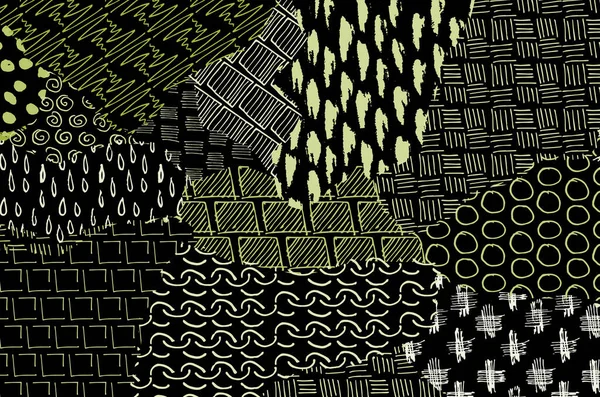 Абстрактные Черные Штрихи Векторный Рисунок Рукой Абстрактный Фон Геометрическом Стиле — стоковый вектор