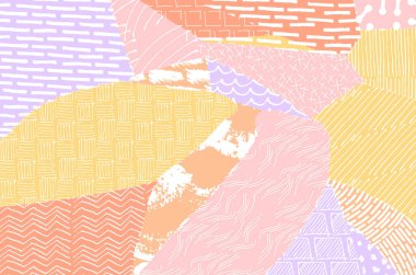 Soyut siyah darbeler, El, Vektör Deseni 'ni çizdi. Geometrik tarzda soyut arkaplan. Soyut çok renkli geometrik desen