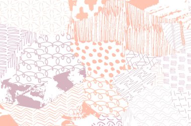 Soyut siyah darbeler, El, Vektör Deseni 'ni çizdi. Geometrik tarzda soyut arkaplan. Soyut çok renkli geometrik desen