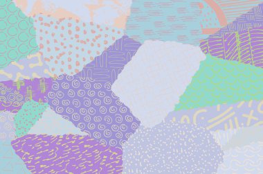 Soyut siyah darbeler, El, Vektör Deseni 'ni çizdi. Geometrik tarzda soyut arkaplan. Soyut çok renkli geometrik desen