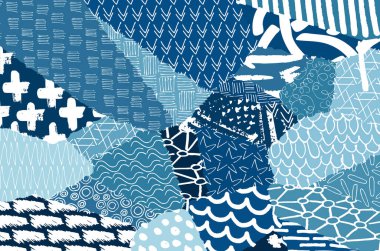 Soyut siyah darbeler, El, Vektör Deseni 'ni çizdi. Geometrik tarzda soyut arkaplan. Soyut çok renkli geometrik desen