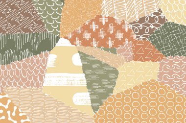 Soyut siyah darbeler, El, Vektör Deseni 'ni çizdi. Geometrik tarzda soyut arkaplan. Soyut çok renkli geometrik desen