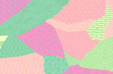 Soyut siyah darbeler, El, Vektör Deseni 'ni çizdi. Geometrik tarzda soyut arkaplan. Soyut çok renkli geometrik desen