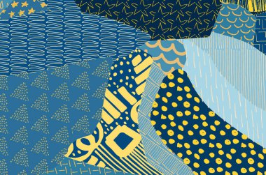 Soyut siyah darbeler, El, Vektör Deseni 'ni çizdi. Geometrik tarzda soyut arkaplan. Soyut çok renkli geometrik desen