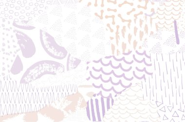 Soyut siyah darbeler, El, Vektör Deseni 'ni çizdi. Geometrik tarzda soyut arkaplan. Soyut çok renkli geometrik desen