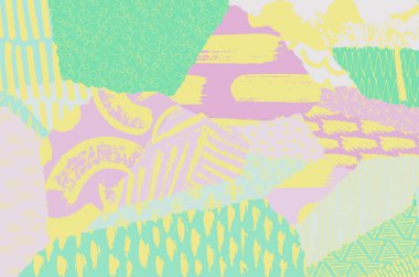 Soyut siyah darbeler, El, Vektör Deseni 'ni çizdi. Geometrik tarzda soyut arkaplan. Soyut çok renkli geometrik desen