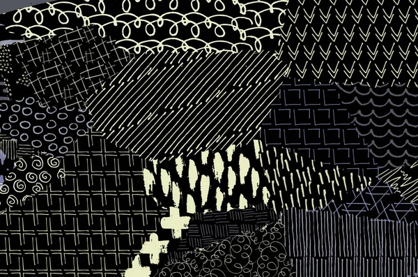 Soyut Siyah Darbeler Vektör Deseni Çizdi Geometrik Tarzda Soyut Arkaplan — Stok Vektör