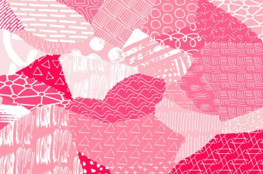 Soyut siyah darbeler, El, Vektör Deseni 'ni çizdi. Geometrik tarzda soyut arkaplan. Soyut çok renkli geometrik desen