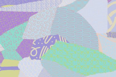 Soyut siyah konturlar, el vektör desen çizdi. Geometrik tarzı Retro soyut desen. Soyut çok renkli geometrik desen.