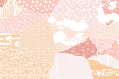 Soyut siyah konturlar, el vektör desen çizdi. Geometrik tarzı Retro soyut desen. Soyut çok renkli geometrik desen.