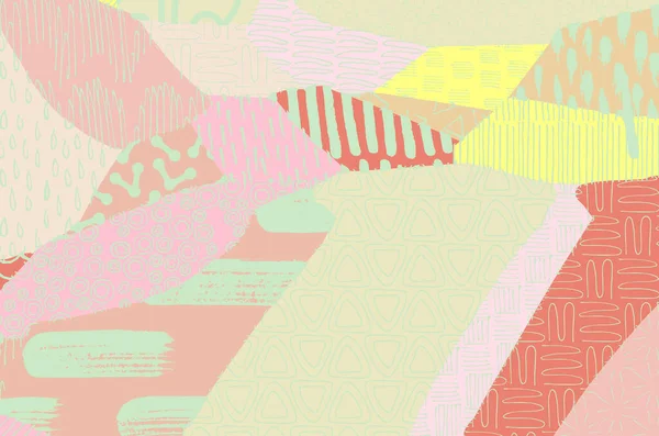 Soyut siyah konturlar, el vektör desen çizdi. Geometrik tarzı Retro soyut desen. Soyut çok renkli geometrik desen.