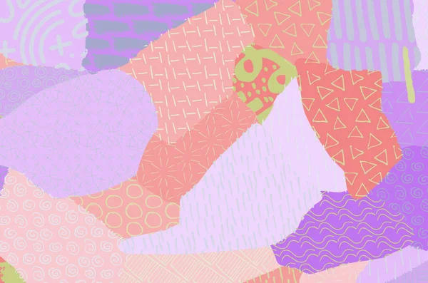 Cursos Pretos Abstratos Esboçado Mão Vector Pattern Padrão Abstrato Retrô — Vetor de Stock