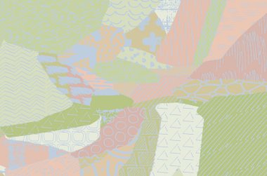 Soyut siyah konturlar, el vektör desen çizdi. Geometrik tarzı Retro soyut desen. Soyut çok renkli geometrik desen.