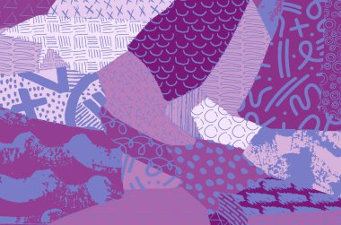 Soyut siyah konturlar, el vektör desen çizdi. Geometrik tarzı Retro soyut desen. Soyut çok renkli geometrik desen.