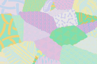 Soyut siyah konturlar, el vektör desen çizdi. Geometrik tarzı Retro soyut desen. Soyut çok renkli geometrik desen.