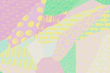 Soyut siyah konturlar, el vektör desen çizdi. Geometrik tarzı Retro soyut desen. Soyut çok renkli geometrik desen.