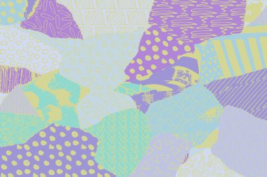 Soyut siyah konturlar, el vektör desen çizdi. Geometrik tarzı Retro soyut desen. Soyut çok renkli geometrik desen.