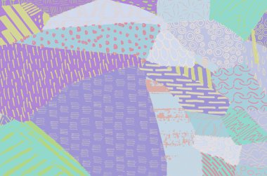 Soyut siyah konturlar, el vektör desen çizdi. Geometrik tarzı Retro soyut desen. Soyut çok renkli geometrik desen.