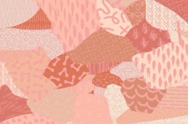 Soyut siyah konturlar, el vektör desen çizdi. Geometrik tarzı Retro soyut desen. Soyut çok renkli geometrik desen.