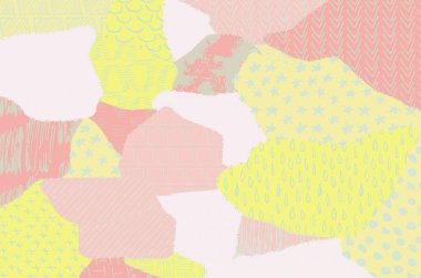 Soyut siyah konturlar, el vektör desen çizdi. Geometrik tarzı Retro soyut desen. Soyut çok renkli geometrik desen.