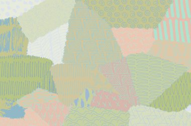 Soyut siyah konturlar, el vektör desen çizdi. Geometrik tarzı Retro soyut desen. Soyut çok renkli geometrik desen.