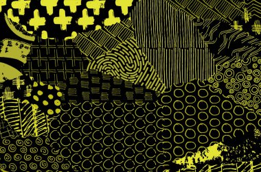 Soyut siyah konturlar, el vektör desen çizdi. Geometrik tarzı Retro soyut desen. Soyut çok renkli geometrik desen.