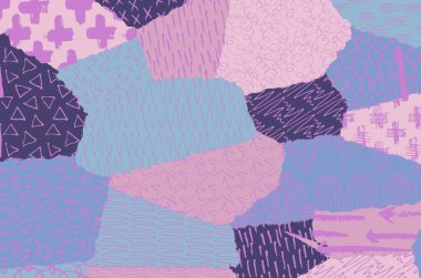 Soyut siyah konturlar, el vektör desen çizdi. Geometrik tarzı Retro soyut desen. Soyut çok renkli geometrik desen.