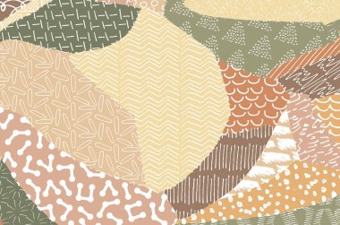 Soyut siyah konturlar, el vektör desen çizdi. Geometrik tarzı Retro soyut desen. Soyut çok renkli geometrik desen.