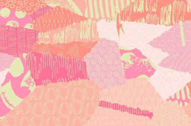 Soyut siyah konturlar, el vektör desen çizdi. Geometrik tarzı Retro soyut desen. Soyut çok renkli geometrik desen.