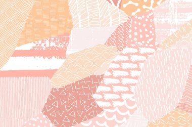 Soyut siyah konturlar, el vektör desen çizdi. Geometrik tarzı Retro soyut desen. Soyut çok renkli geometrik desen.