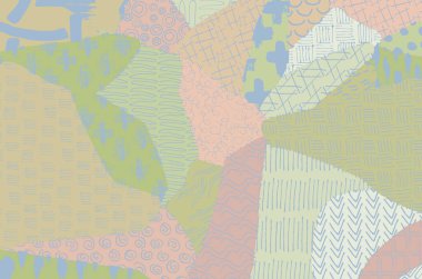 Soyut siyah konturlar, el vektör desen çizdi. Geometrik tarzı Retro soyut desen. Soyut çok renkli geometrik desen.