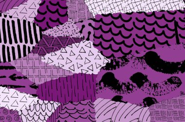 Soyut siyah darbeler, El, Vektör Deseni 'ni çizdi. Geometrik tarzda soyut arkaplan. Soyut çok renkli geometrik desen