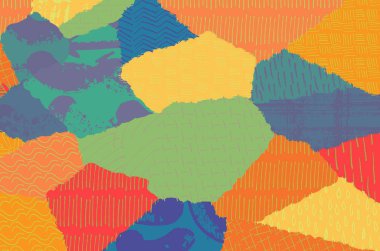 Soyut siyah darbeler, El, Vektör Deseni 'ni çizdi. Geometrik tarzda soyut arkaplan. Soyut çok renkli geometrik desen