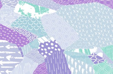 Soyut siyah darbeler, El, Vektör Deseni 'ni çizdi. Geometrik tarzda soyut arkaplan. Soyut çok renkli geometrik desen