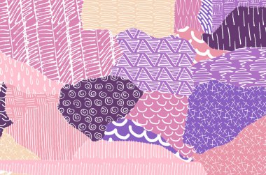 Soyut siyah darbeler, El, Vektör Deseni 'ni çizdi. Geometrik tarzda soyut arkaplan. Soyut çok renkli geometrik desen