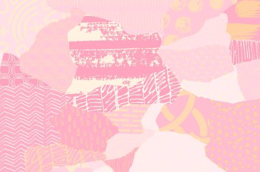 Soyut siyah darbeler, El, Vektör Deseni 'ni çizdi. Geometrik tarzda soyut arkaplan. Soyut çok renkli geometrik desen