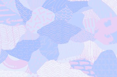 Soyut siyah darbeler, El, Vektör Deseni 'ni çizdi. Geometrik tarzda soyut arkaplan. Soyut çok renkli geometrik desen