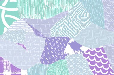 Soyut siyah darbeler, El, Vektör Deseni 'ni çizdi. Geometrik tarzda soyut arkaplan. Soyut çok renkli geometrik desen