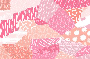 Soyut siyah darbeler, El, Vektör Deseni 'ni çizdi. Geometrik tarzda soyut arkaplan. Soyut çok renkli geometrik desen