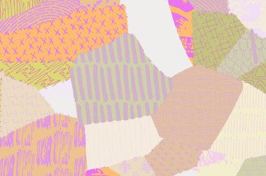 Soyut siyah darbeler, El, Vektör Deseni 'ni çizdi. Geometrik tarzda soyut arkaplan. Soyut çok renkli geometrik desen