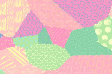 Soyut siyah darbeler, El, Vektör Deseni 'ni çizdi. Geometrik tarzda soyut arkaplan. Soyut çok renkli geometrik desen