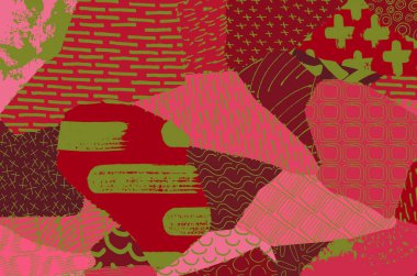 Soyut siyah darbeler, El, Vektör Deseni 'ni çizdi. Geometrik tarzda soyut arkaplan. Soyut çok renkli geometrik desen