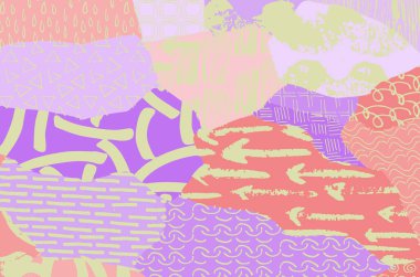 Soyut siyah darbeler, El, Vektör Deseni 'ni çizdi. Geometrik tarzda soyut arkaplan. Soyut çok renkli geometrik desen