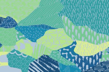 Soyut siyah konturlar, el vektör desen çizdi. Geometrik tarzı Retro soyut desen. Soyut çok renkli geometrik desen.