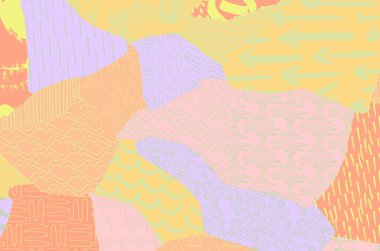 Soyut siyah konturlar, el vektör desen çizdi. Geometrik tarzı Retro soyut desen. Soyut çok renkli geometrik desen.