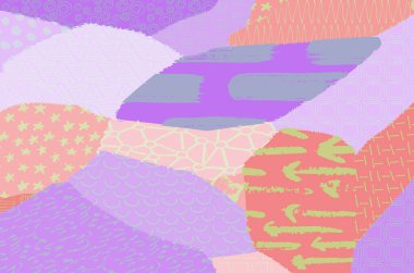 Soyut siyah konturlar, el vektör desen çizdi. Geometrik tarzı Retro soyut desen. Soyut çok renkli geometrik desen.