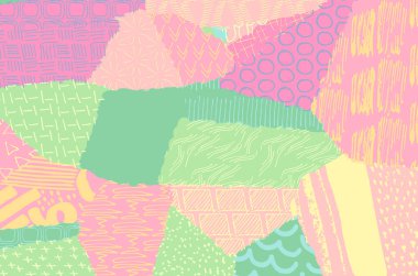 Soyut siyah konturlar, el vektör desen çizdi. Geometrik tarzı Retro soyut desen. Soyut çok renkli geometrik desen.