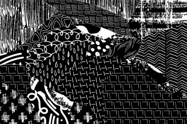 Soyut siyah konturlar, el vektör desen çizdi. Geometrik tarzı Retro soyut desen. Soyut çok renkli geometrik desen.