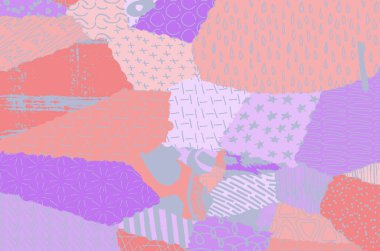 Soyut siyah konturlar, el vektör desen çizdi. Geometrik tarzı Retro soyut desen. Soyut çok renkli geometrik desen.