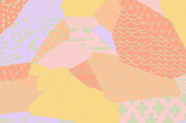 Soyut siyah konturlar, el vektör desen çizdi. Geometrik tarzı Retro soyut desen. Soyut çok renkli geometrik desen.